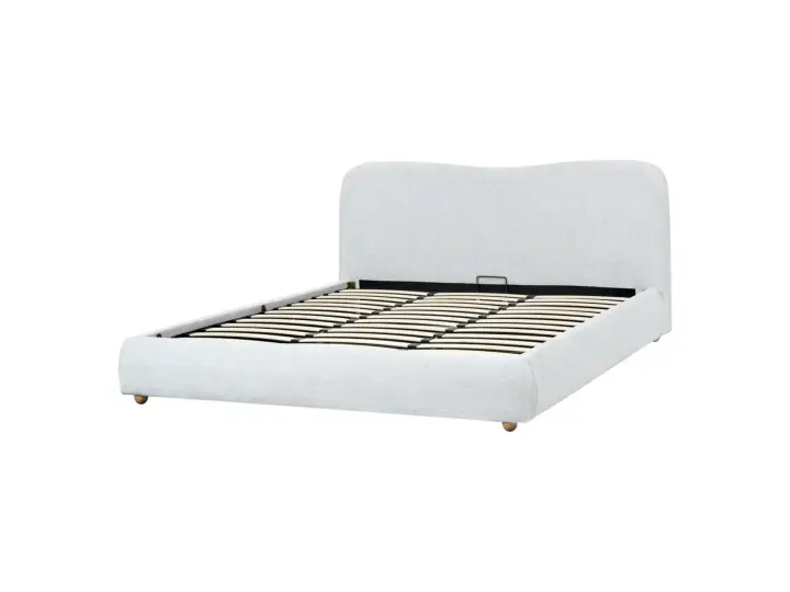 light gray bed